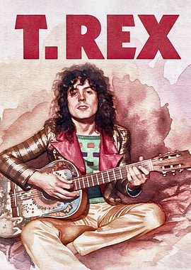 T. Rex watercolor portrait