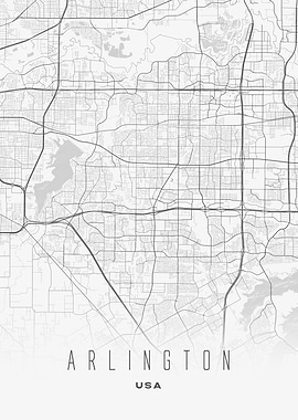 Arlington, USA - Clean and Modern City Map Art
