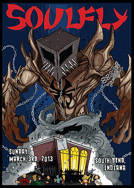 Soulfly Concert Poster, South Bend Indiana