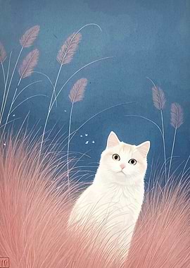 Cat in Field of Grass