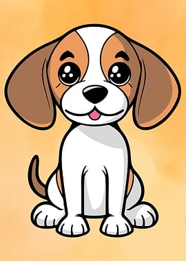 Cartoon Beagle Puppy Illustration