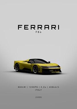 Ferrari F80 Yellow Car
