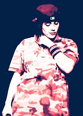 Billie Eilish in Camo