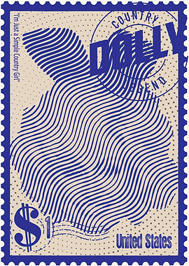 Dolly Parton Stamp Art