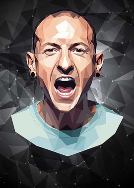 Chester Bennington Polygon Art Portrait