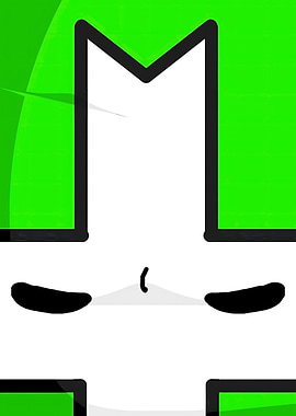 Abstract Green and White Character