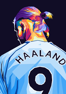 Haaland Number 9 Pop Art Portrait