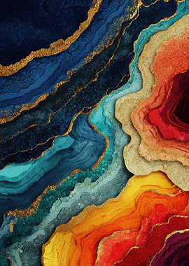 Abstract Geode Natural Art Print