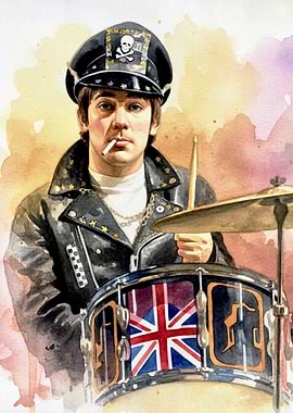 Keith Moon Watercolor Portrait