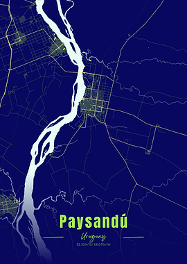 Paysandú, Uruguay City Map