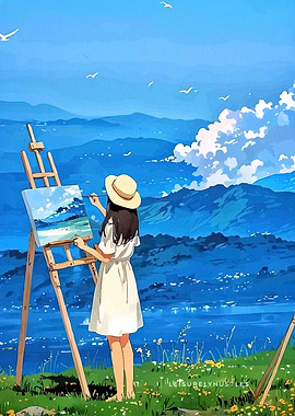 Girl Landscape Canvas