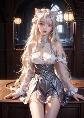 Anime Girl with Cat Ears