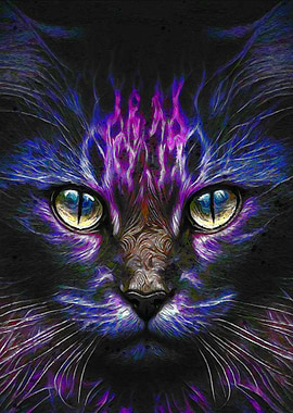 Colorful Cat Portrait