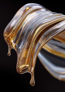 Abstract Golden Liquid Swirl