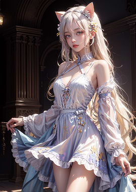 Anime Girl with Cat Ears