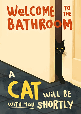 Welcome to the Bathroom Cat Art