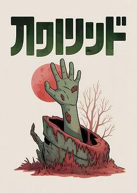 Zombie Hand Emerging from Stump