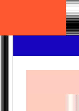 Geometric Abstract Art with Stripes