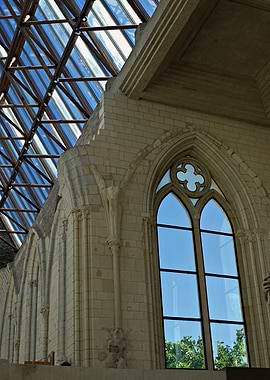 Architectural Interior with Gothic Window