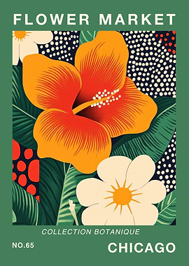 Chicago Flower Market Botanical Art Print