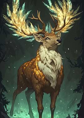 Majestic Deer Feather Antlers