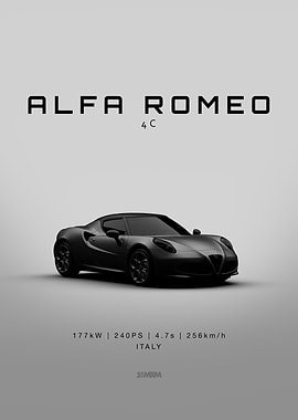 Alfa Romeo 4C Car Poster