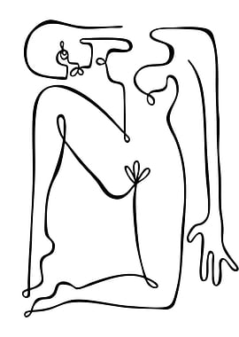 Abstract Line Art Figure