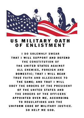 Military Oath of Enlistment - Patriotic American Flag