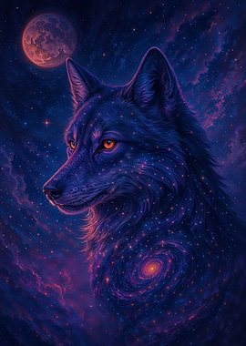 Cosmic Wolf Portrait