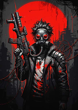 Post-Apocalyptic Warrior with Gun