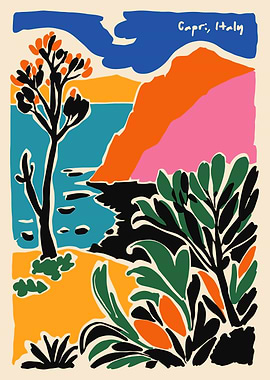 Capri, Italy - Colorful Landscape Art