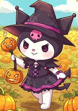 Kuromi Halloween Witch Pumpkin Patch