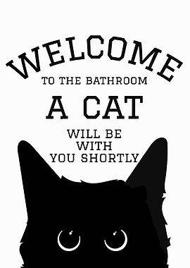 Welcome to the Bathroom Cat Art