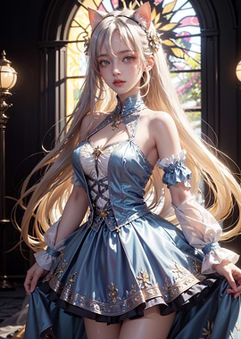 Anime Girl with Cat Ears