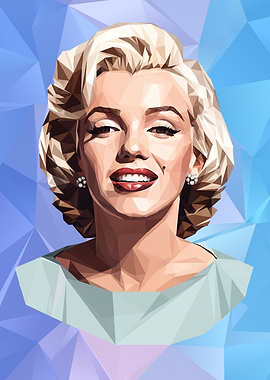 Marilyn Monroe Low Poly Portrait