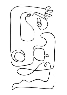Abstract Line Art Portrait