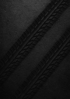 Black Tire Tracks on Asphalt