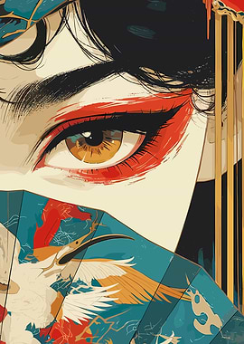 Geisha Eye with Fan