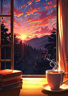 Cozy Morning View with Coffee