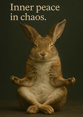 Meditating Rabbit: Inner Peace in Chaos