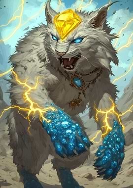 Gemstone Cat Fantasy Creature