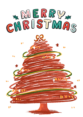Merry Christmas Tree Illustration