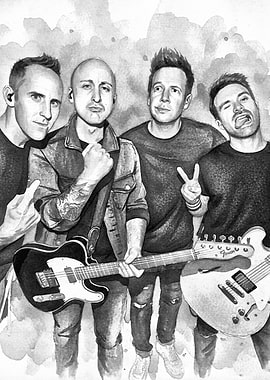 Band Portrait in Watercolor Style