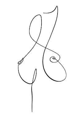 Abstract Woman Figure Line Art