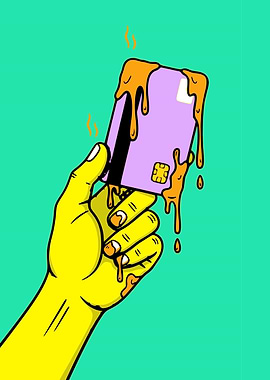 Melting Credit Card Illustration