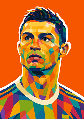 Cristiano Ronaldo Face Pop Art Portrait