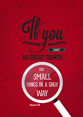 Inspirational Quote with Magnifying Glass