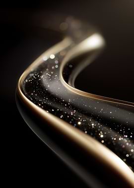Abstract Golden Curve with Glitter