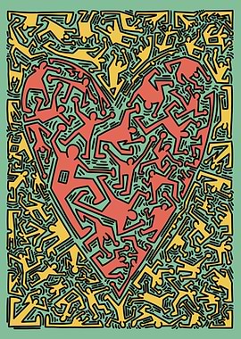 Keith Haring Style Heart