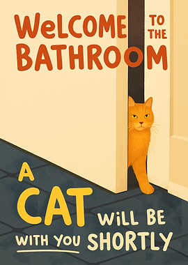 Fat Cat Welcome Bathroom